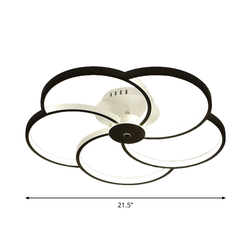 Simple Floweret Shaped Flushmount Light Metal 18"/21.5"/32" W LED Bedroom Close to Ceiling Light Fixture in Warm/White Light Clearhalo 'Ceiling Lights' 'Close To Ceiling Lights' 'Close to ceiling' 'Flush mount' Lighting' 1959236