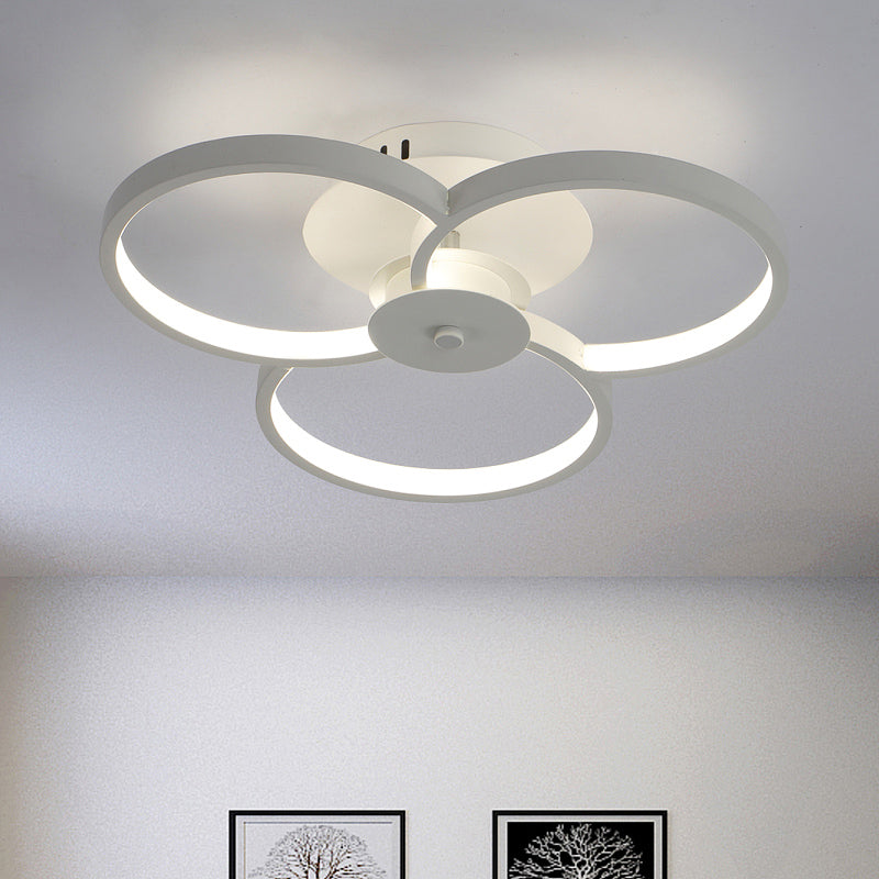 Simple Floweret Shaped Flushmount Light Metal 18"/21.5"/32" W LED Bedroom Close to Ceiling Light Fixture in Warm/White Light Clearhalo 'Ceiling Lights' 'Close To Ceiling Lights' 'Close to ceiling' 'Flush mount' Lighting' 1959238