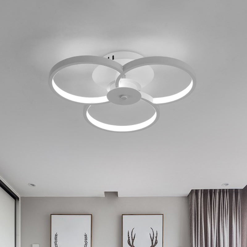 Simple Floweret Shaped Flushmount Light Metal 18"/21.5"/32" W LED Bedroom Close to Ceiling Light Fixture in Warm/White Light Clearhalo 'Ceiling Lights' 'Close To Ceiling Lights' 'Close to ceiling' 'Flush mount' Lighting' 1959239