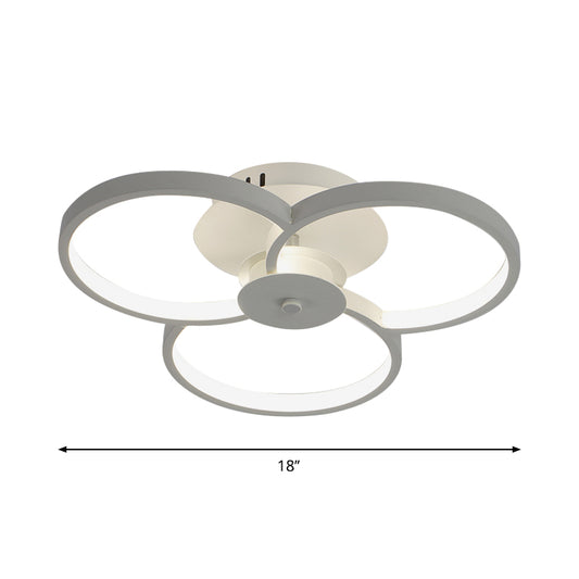 Simple Floweret Shaped Flushmount Light Metal 18"/21.5"/32" W LED Bedroom Close to Ceiling Light Fixture in Warm/White Light Clearhalo 'Ceiling Lights' 'Close To Ceiling Lights' 'Close to ceiling' 'Flush mount' Lighting' 1959241