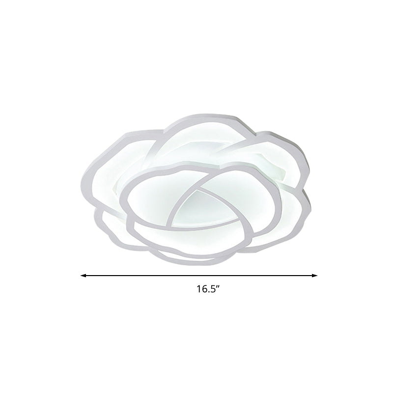 Baby Bedroom Flower LED Ceiling Lamp Acrylic Modern Pretty White Flush Ceiling Light Clearhalo 'Ceiling Lights' 'Close To Ceiling Lights' 'Close to ceiling' 'Flush mount' Lighting' 195957