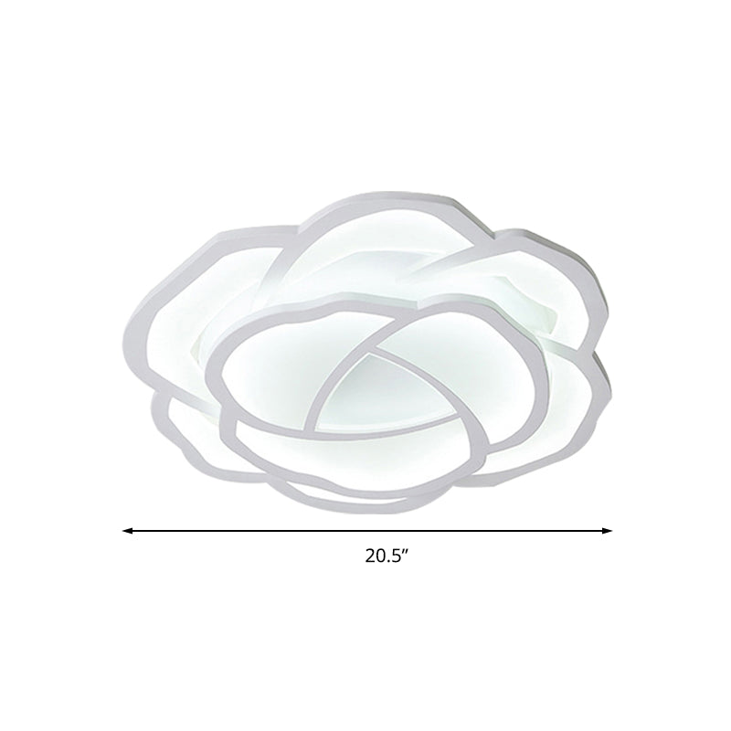 Baby Bedroom Flower LED Ceiling Lamp Acrylic Modern Pretty White Flush Ceiling Light Clearhalo 'Ceiling Lights' 'Close To Ceiling Lights' 'Close to ceiling' 'Flush mount' Lighting' 195958