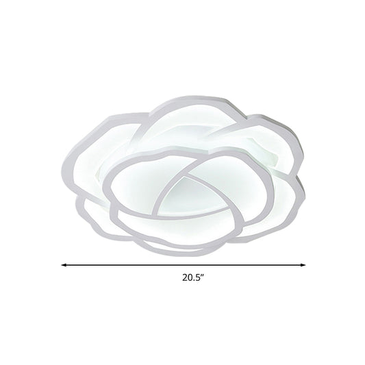 Baby Bedroom Flower LED Ceiling Lamp Acrylic Modern Pretty White Flush Ceiling Light Clearhalo 'Ceiling Lights' 'Close To Ceiling Lights' 'Close to ceiling' 'Flush mount' Lighting' 195958