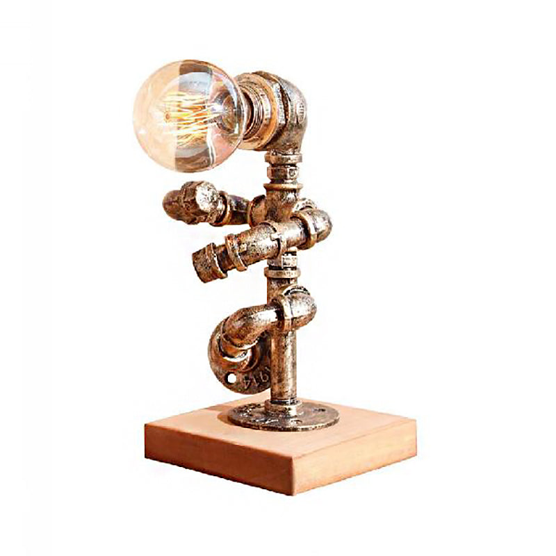 1 Light Table Lighting with Robot Athlete Design Metal Steampunk Style Bedroom Table Lamp in Bronze Clearhalo 'Lamps' 'Table Lamps' Lighting' 195973