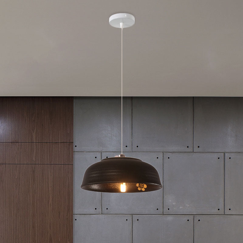 Bowl Ceramics Hanging Light Single Light Antique Suspension Lamp for Corridor Clearhalo 'Ceiling Lights' 'Pendant Lights' 'Pendants' Lighting' 1959734