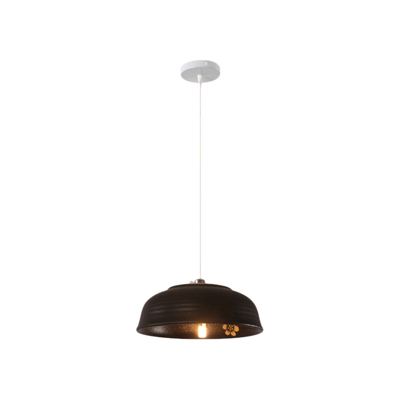 Bowl Ceramics Hanging Light Single Light Antique Suspension Lamp for Corridor Clearhalo 'Ceiling Lights' 'Pendant Lights' 'Pendants' Lighting' 1959735