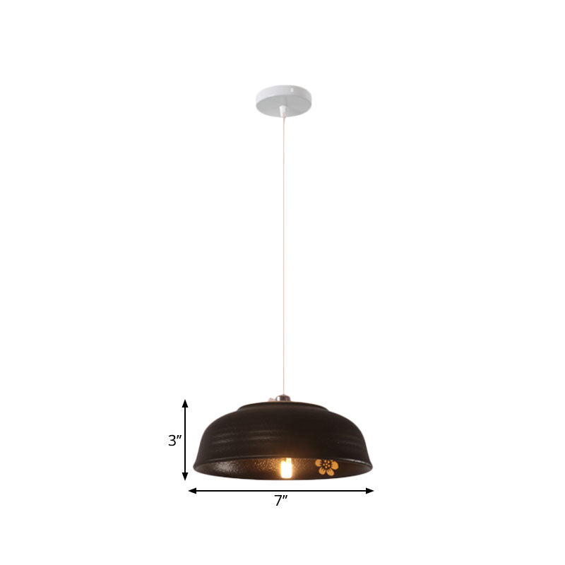 Bowl Ceramics Hanging Light Single Light Antique Suspension Lamp for Corridor Clearhalo 'Ceiling Lights' 'Pendant Lights' 'Pendants' Lighting' 1959736