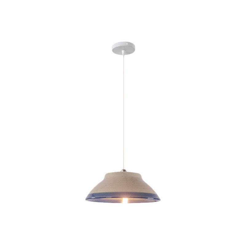 Bowl Ceramics Hanging Light Single Light Antique Suspension Lamp for Corridor Clearhalo 'Ceiling Lights' 'Pendant Lights' 'Pendants' Lighting' 1959740