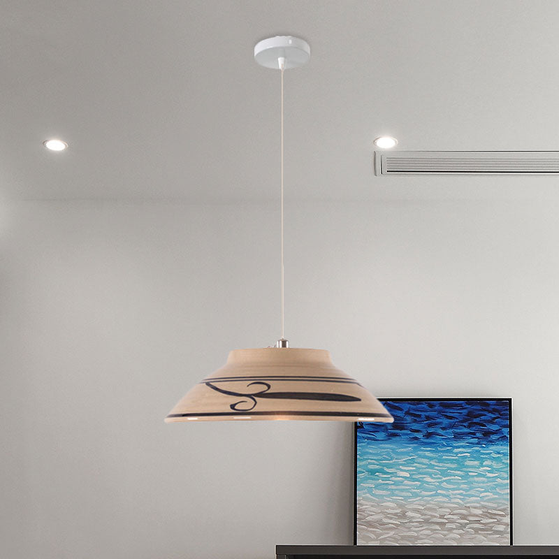 Bowl Ceramics Hanging Light Single Light Antique Suspension Lamp for Corridor Clearhalo 'Ceiling Lights' 'Pendant Lights' 'Pendants' Lighting' 1959742