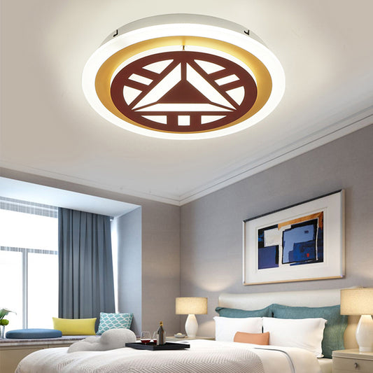 Cartoon Circle Ceiling Light Acrylic Flush Ceiling Light Fixture for Kindergarten White C Clearhalo 'Ceiling Lights' 'Close To Ceiling Lights' 'Close to ceiling' 'Flush mount' Lighting' 195983