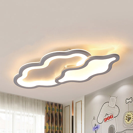 Kindergarten Cloud-Themed Ceiling Light Fixture Acrylic Simple Style in Grey Flush Mount Ceiling Light Clearhalo 'Ceiling Lights' 'Close To Ceiling Lights' 'Close to ceiling' 'Flush mount' Lighting' 195996