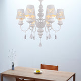 Modern Cone Chandelier Lamp with Metal Shade and Clear Crystal White Pendant Light Clearhalo 'Ceiling Lights' 'Chandeliers' Lighting' options 196041