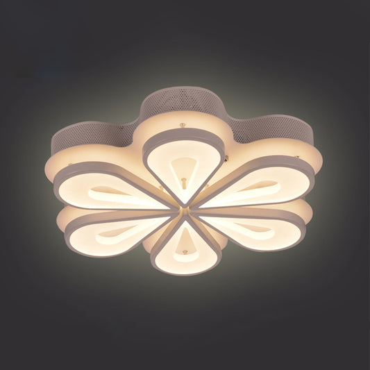 Modern Stylish Raindrop Flushmount Acrylic 6/15/25 Heads Living Room LED Blossom Semi Flush Ceiling Light in Warm/White Light Clearhalo 'Ceiling Lights' 'Close To Ceiling Lights' 'Close to ceiling' 'Semi-flushmount' Lighting' 1960546