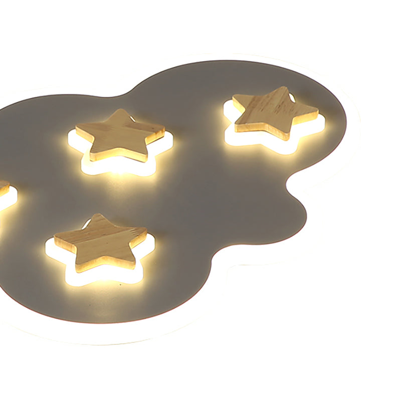 Cloud and Star Kid Bedroom Flush Mount Ceiling Light Acrylic Art Deco Ceiling Light Fixture Clearhalo 'Ceiling Lights' 'Close To Ceiling Lights' 'Close to ceiling' 'Flush mount' Lighting' 196058