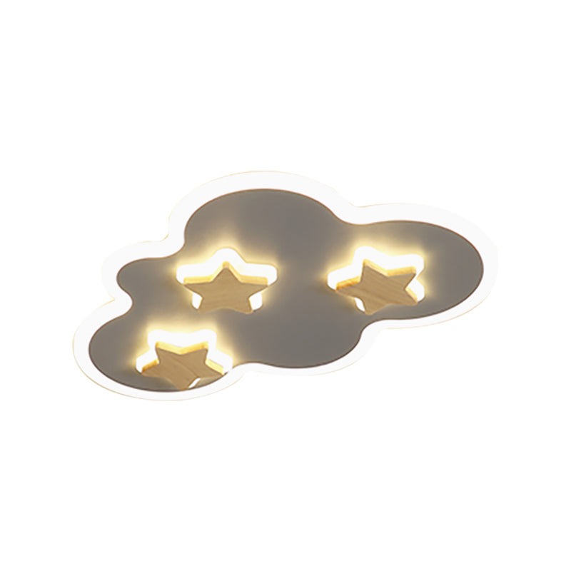 Cloud and Star Kid Bedroom Flush Mount Ceiling Light Acrylic Art Deco Ceiling Light Fixture Clearhalo 'Ceiling Lights' 'Close To Ceiling Lights' 'Close to ceiling' 'Flush mount' Lighting' 196060