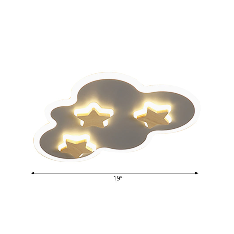 Cloud and Star Kid Bedroom Flush Mount Ceiling Light Acrylic Art Deco Ceiling Light Fixture Clearhalo 'Ceiling Lights' 'Close To Ceiling Lights' 'Close to ceiling' 'Flush mount' Lighting' 196061