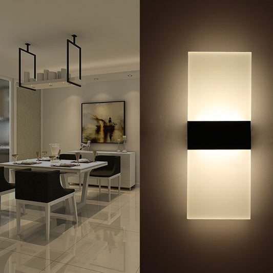 Black/White Rectangular LED Sconce Light Minimalist Acrylic Thinnest Wall Mounted Lamp in Warm/White Light, 11.5"/16" W Clearhalo 'Modern wall lights' 'Modern' 'Wall Lamps & Sconces' 'Wall Lights' Lighting' 1960723