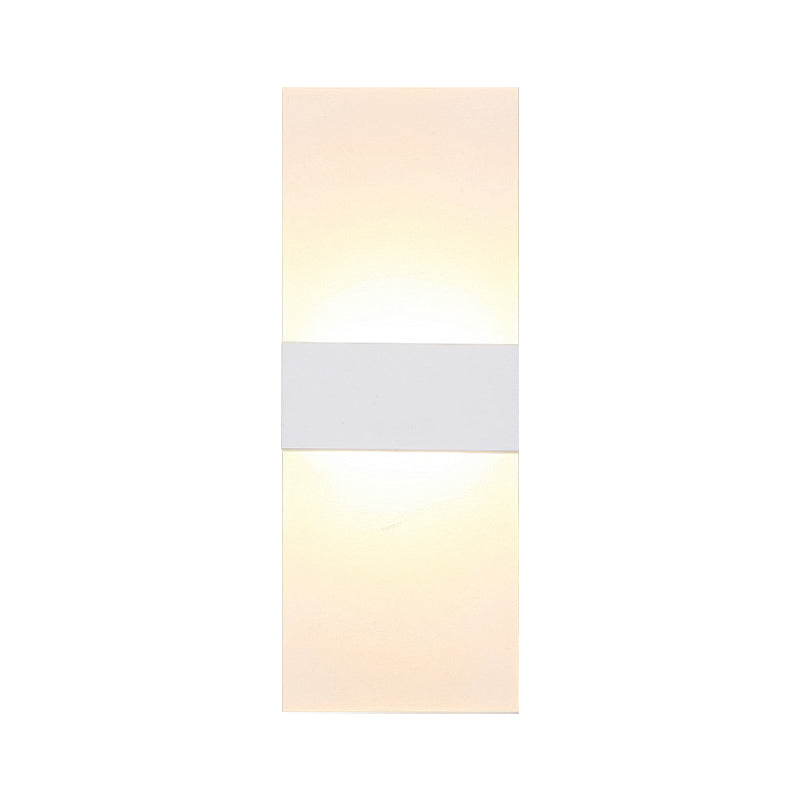 Black/White Rectangular LED Sconce Light Minimalist Acrylic Thinnest Wall Mounted Lamp in Warm/White Light, 11.5"/16" W Clearhalo 'Modern wall lights' 'Modern' 'Wall Lamps & Sconces' 'Wall Lights' Lighting' 1960729