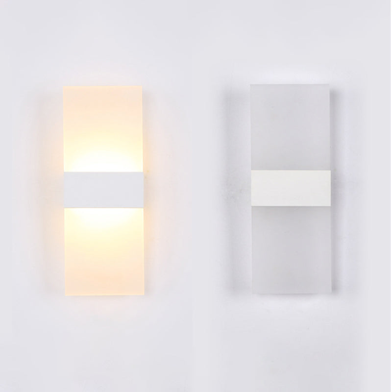 Black/White Rectangular LED Sconce Light Minimalist Acrylic Thinnest Wall Mounted Lamp in Warm/White Light, 11.5"/16" W Clearhalo 'Modern wall lights' 'Modern' 'Wall Lamps & Sconces' 'Wall Lights' Lighting' 1960730