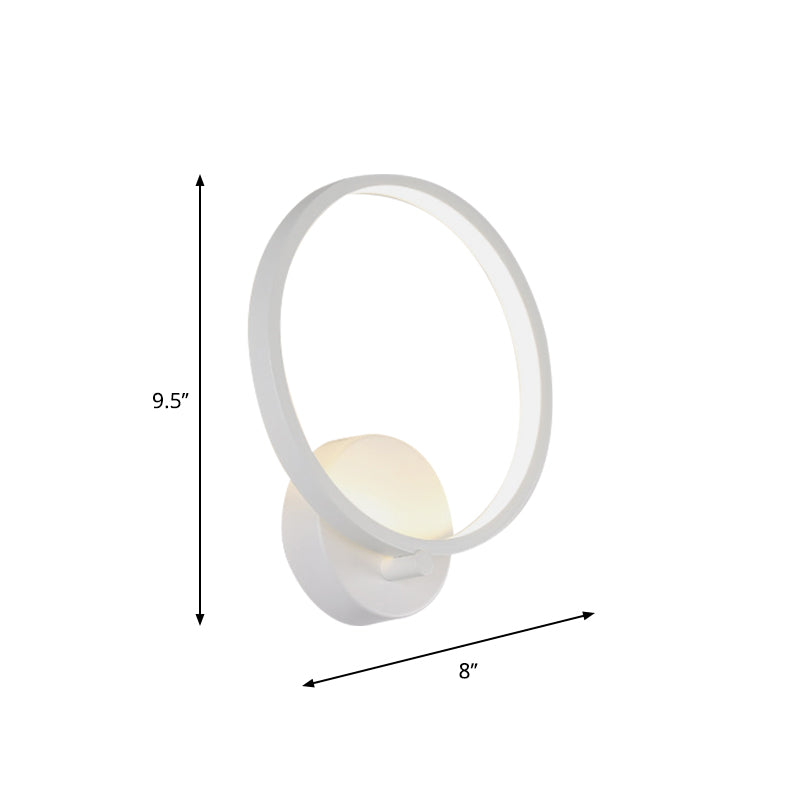White Circle LED Sconce Light Fixture Minimalist Acrylic Wall Mount Lighting in Warm/White Light for Corridor, 8"/10" W Clearhalo 'Modern wall lights' 'Modern' 'Wall Lamps & Sconces' 'Wall Lights' Lighting' 1960758