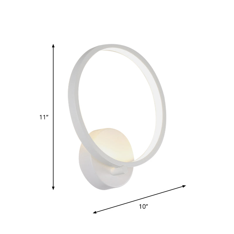 White Circle LED Sconce Light Fixture Minimalist Acrylic Wall Mount Lighting in Warm/White Light for Corridor, 8"/10" W Clearhalo 'Modern wall lights' 'Modern' 'Wall Lamps & Sconces' 'Wall Lights' Lighting' 1960759