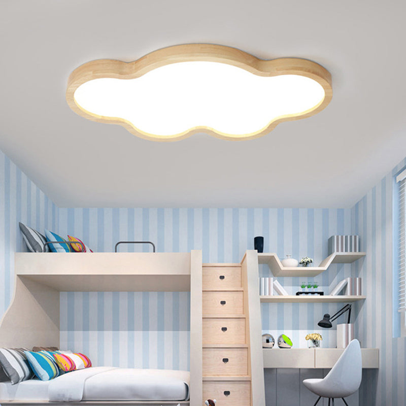 Beige Cloud-Themed Flush Mount Ceiling Light Minimalist Acrylic Ceiling Light Fixture for Kindergarten Clearhalo 'Ceiling Lights' 'Close To Ceiling Lights' 'Close to ceiling' 'Flush mount' Lighting' 196159