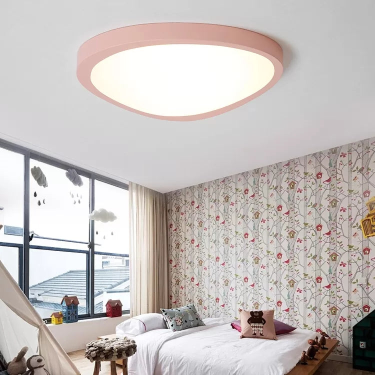 Acrylic Triangle LED Flush Ceiling Light Baby Room Macaron Loft Candy Colored Ceiling Lamp Pink Clearhalo 'Ceiling Lights' 'Close To Ceiling Lights' 'Close to ceiling' 'Flush mount' Lighting' 196202