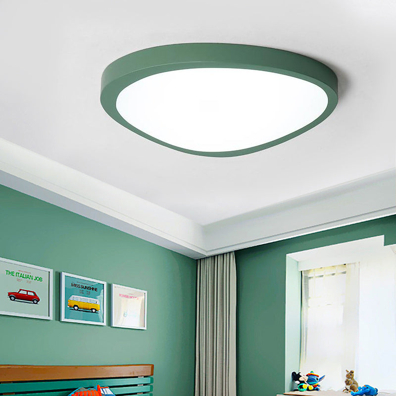 Acrylic Triangle LED Flush Ceiling Light Baby Room Macaron Loft Candy Colored Ceiling Lamp Green White Clearhalo 'Ceiling Lights' 'Close To Ceiling Lights' 'Close to ceiling' 'Flush mount' Lighting' 196207