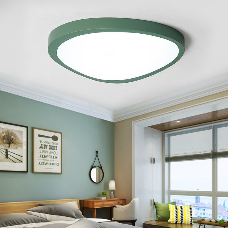 Acrylic Triangle LED Flush Ceiling Light Baby Room Macaron Loft Candy Colored Ceiling Lamp Green Third Gear Clearhalo 'Ceiling Lights' 'Close To Ceiling Lights' 'Close to ceiling' 'Flush mount' Lighting' 196208