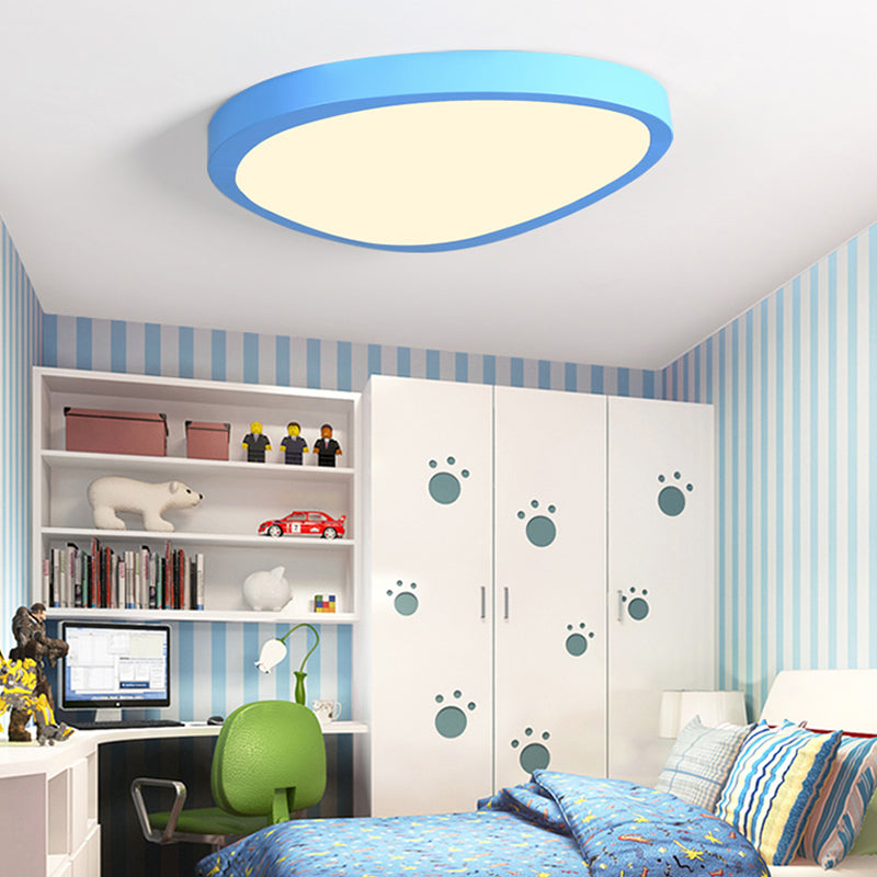 Acrylic Triangle LED Flush Ceiling Light Baby Room Macaron Loft Candy Colored Ceiling Lamp Blue Clearhalo 'Ceiling Lights' 'Close To Ceiling Lights' 'Close to ceiling' 'Flush mount' Lighting' 196216