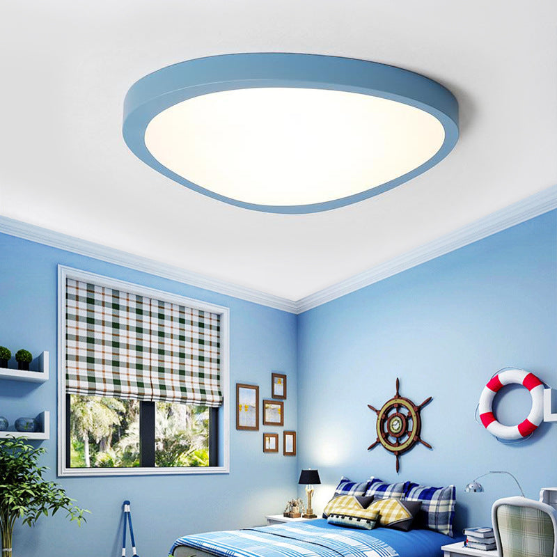 Acrylic Triangle LED Flush Ceiling Light Baby Room Macaron Loft Candy Colored Ceiling Lamp Blue Clearhalo 'Ceiling Lights' 'Close To Ceiling Lights' 'Close to ceiling' 'Flush mount' Lighting' 196217