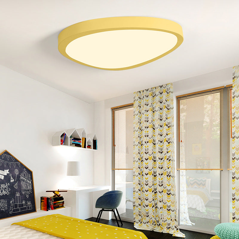 Acrylic Triangle LED Flush Ceiling Light Baby Room Macaron Loft Candy Colored Ceiling Lamp Yellow Clearhalo 'Ceiling Lights' 'Close To Ceiling Lights' 'Close to ceiling' 'Flush mount' Lighting' 196224