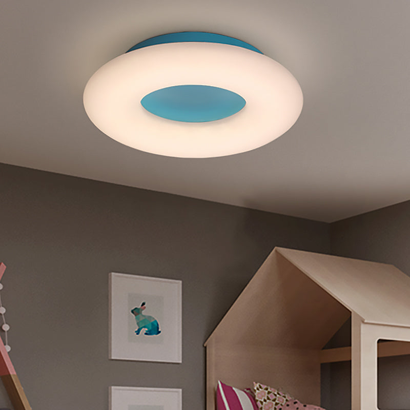 Cartoon Doughnut Flush Mount Ceiling Fixture Acrylic Ceiling Light Fixture for Kindergarten Blue Warm Clearhalo 'Ceiling Lights' 'Close To Ceiling Lights' 'Close to ceiling' 'Flush mount' Lighting' 196231