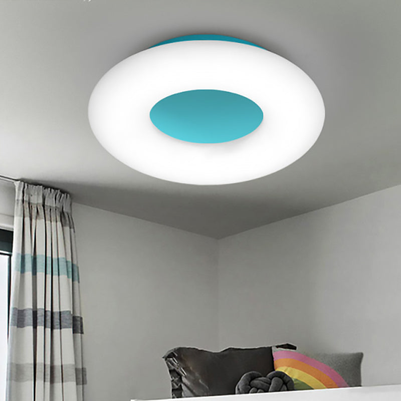 Cartoon Doughnut Flush Mount Ceiling Fixture Acrylic Ceiling Light Fixture for Kindergarten Blue White Clearhalo 'Ceiling Lights' 'Close To Ceiling Lights' 'Close to ceiling' 'Flush mount' Lighting' 196232