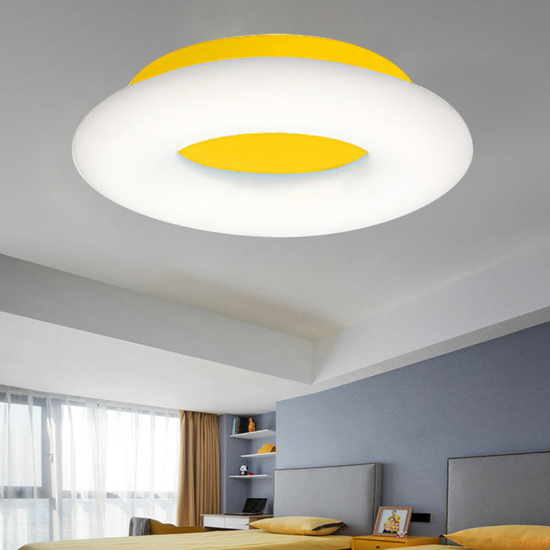 Cartoon Doughnut Flush Mount Ceiling Fixture Acrylic Ceiling Light Fixture for Kindergarten Yellow Clearhalo 'Ceiling Lights' 'Close To Ceiling Lights' 'Close to ceiling' 'Flush mount' Lighting' 196237