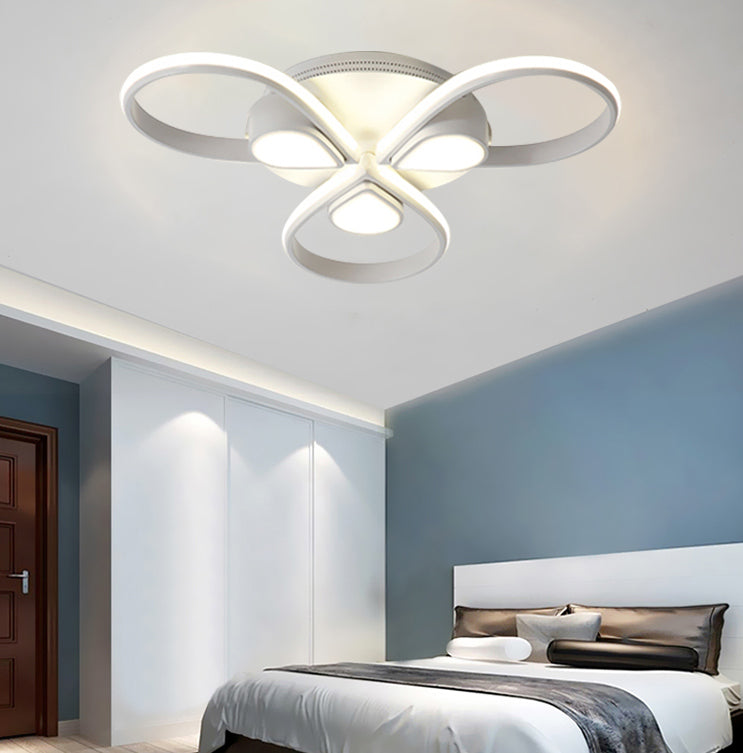 Modern Contemporary in White Flush Mount Ceiling Light with Flower Acrylic Ceiling Light for Living Room 3 White Clearhalo 'Ceiling Lights' 'Close To Ceiling Lights' 'Close to ceiling' 'Semi-flushmount' Lighting' 196251