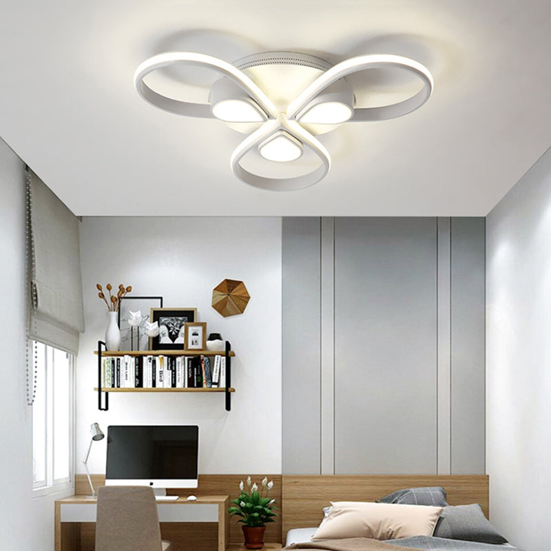 Modern Contemporary in White Flush Mount Ceiling Light with Flower Acrylic Ceiling Light for Living Room Clearhalo 'Ceiling Lights' 'Close To Ceiling Lights' 'Close to ceiling' 'Semi-flushmount' Lighting' 196252