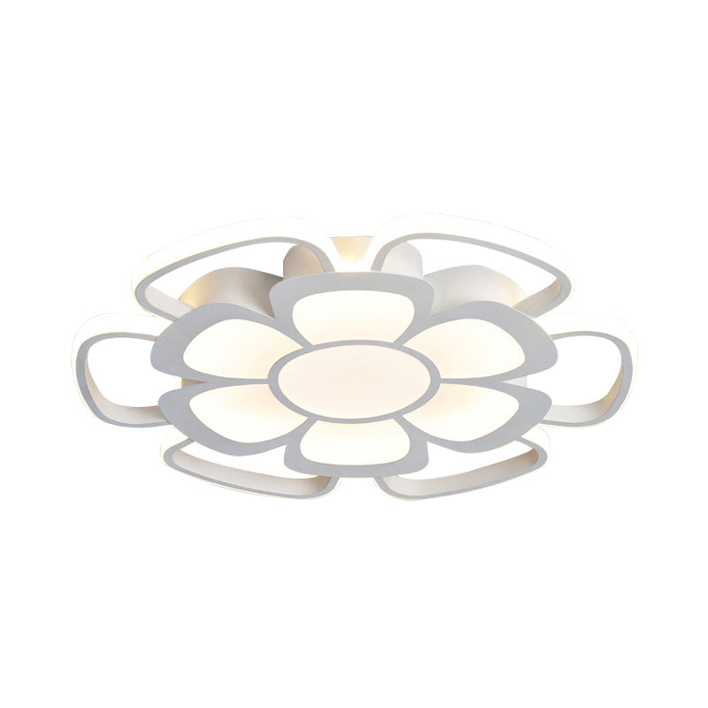 Acrylic Petal Flush Mount Light Living Room Modern Style LED Ceiling Lamp in White Clearhalo 'Ceiling Lights' 'Close To Ceiling Lights' 'Close to ceiling' 'Flush mount' Lighting' 196267