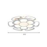 Acrylic Petal Flush Mount Light Living Room Modern Style LED Ceiling Lamp in White Clearhalo 'Ceiling Lights' 'Close To Ceiling Lights' 'Close to ceiling' 'Flush mount' Lighting' 196268