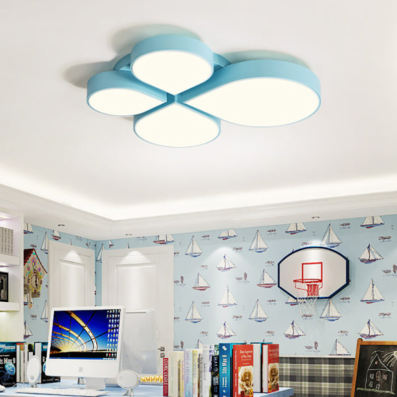 Flat Petal LED Flush Ceiling Light Macaron Style Acrylic Ceiling Fixture for Kindergarten Blue 20.5" Clearhalo 'Ceiling Lights' 'Close To Ceiling Lights' 'Close to ceiling' 'Semi-flushmount' Lighting' 196289