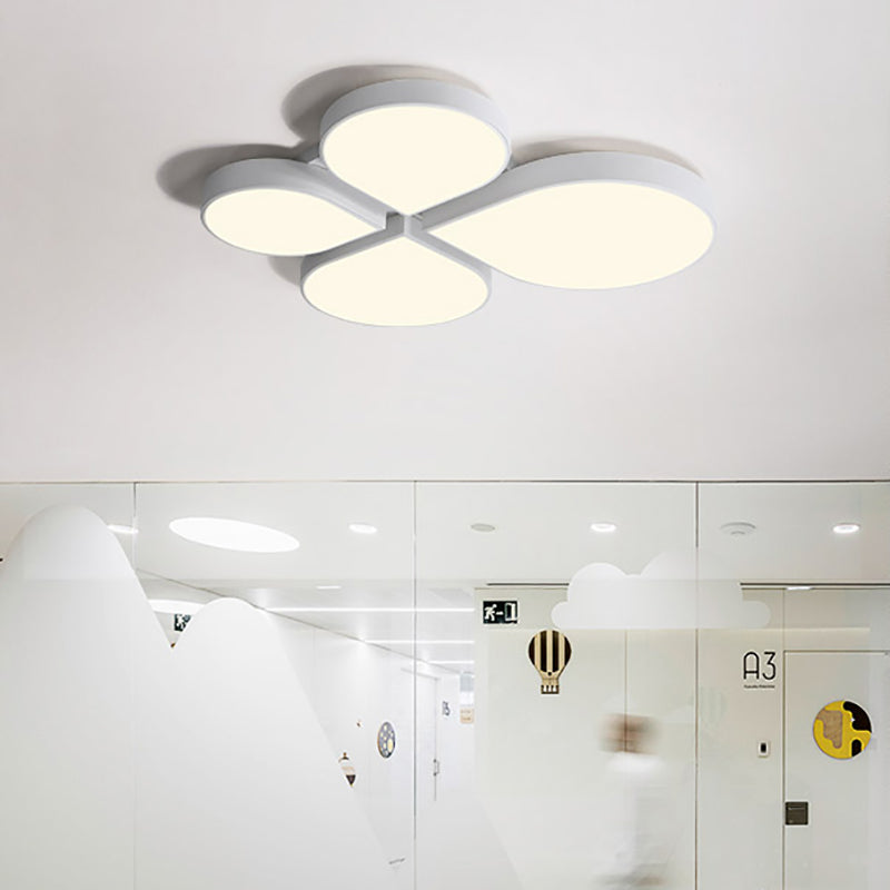 Flat Petal LED Flush Ceiling Light Macaron Style Acrylic Ceiling Fixture for Kindergarten White Clearhalo 'Ceiling Lights' 'Close To Ceiling Lights' 'Close to ceiling' 'Semi-flushmount' Lighting' 196293