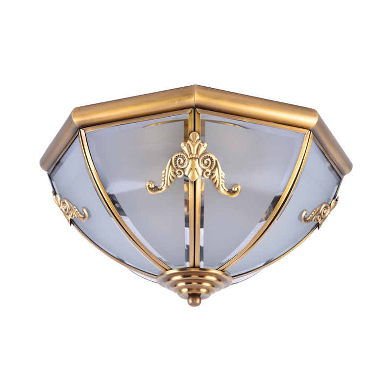 Small/Medium/Large Brass 2/3/6 Lights Flush Mount Classic Opal Glass Bowl Flush Mount Ceiling Light Clearhalo 'Ceiling Lights' 'Close To Ceiling Lights' 'Close to ceiling' 'Flush mount' Lighting' 1963514