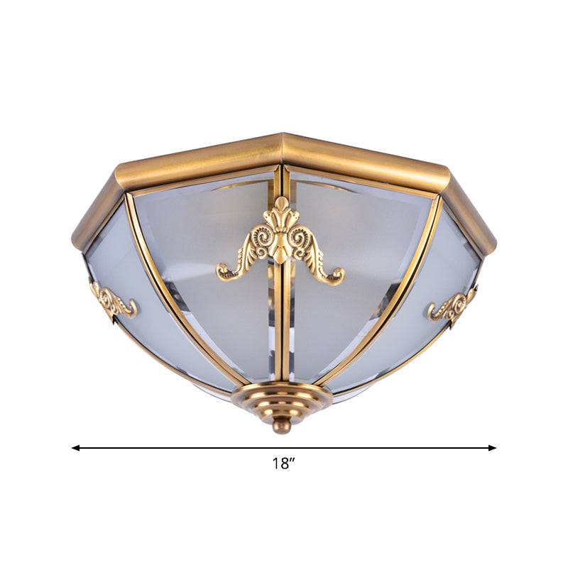 Small/Medium/Large Brass 2/3/6 Lights Flush Mount Classic Opal Glass Bowl Flush Mount Ceiling Light Clearhalo 'Ceiling Lights' 'Close To Ceiling Lights' 'Close to ceiling' 'Flush mount' Lighting' 1963516