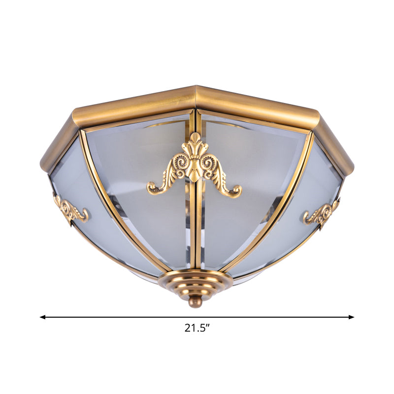 Small/Medium/Large Brass 2/3/6 Lights Flush Mount Classic Opal Glass Bowl Flush Mount Ceiling Light Clearhalo 'Ceiling Lights' 'Close To Ceiling Lights' 'Close to ceiling' 'Flush mount' Lighting' 1963517