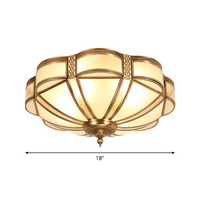 3/4/6 Lights Flush Light Minimalist Dome Frosted Glass Flush Ceiling Light in Brass, Small/Medium/Large Clearhalo 'Ceiling Lights' 'Close To Ceiling Lights' 'Close to ceiling' 'Flush mount' Lighting' 1963542