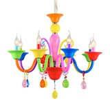 Kids Candle Suspension Light with Teardrop Crystal Metallic Multi-Colored Chandelier for Game Room Clearhalo 'Ceiling Lights' 'Chandeliers' Lighting' options 196366