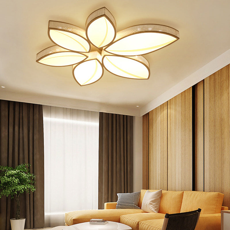 Stunning Flower LED Ceiling Light with Crystal Deco Acrylic White Flushmount Light for Bedroom White Warm Clearhalo 'Ceiling Lights' 'Close To Ceiling Lights' 'Close to ceiling' 'Flush mount' Lighting' 196460