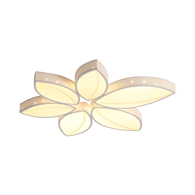 Stunning Flower LED Ceiling Light with Crystal Deco Acrylic White Flushmount Light for Bedroom Clearhalo 'Ceiling Lights' 'Close To Ceiling Lights' 'Close to ceiling' 'Flush mount' Lighting' 196461