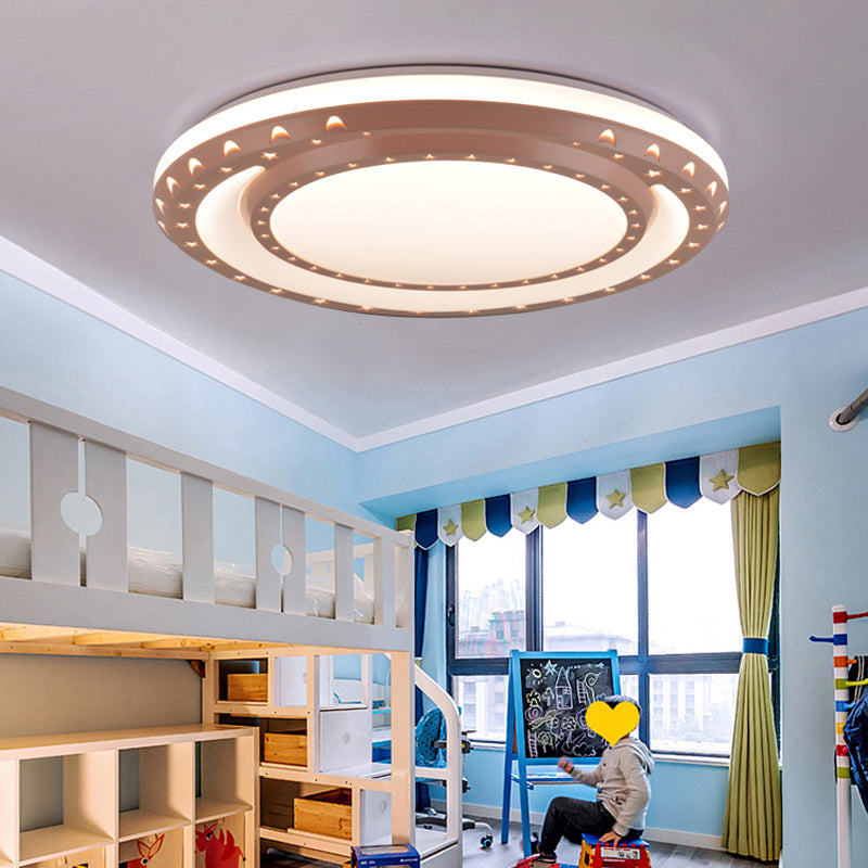 Acrylic Round LED Flush Ceiling Lights Art Deco Flush Mount Ceiling Light for Nursing Room Yellow Clearhalo 'Ceiling Lights' 'Close To Ceiling Lights' 'Close to ceiling' 'Flush mount' Lighting' 196481