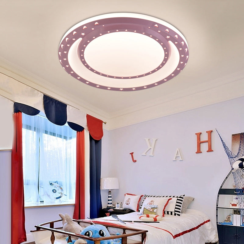 Acrylic Round LED Flush Ceiling Lights Art Deco Flush Mount Ceiling Light for Nursing Room Pink Clearhalo 'Ceiling Lights' 'Close To Ceiling Lights' 'Close to ceiling' 'Flush mount' Lighting' 196486